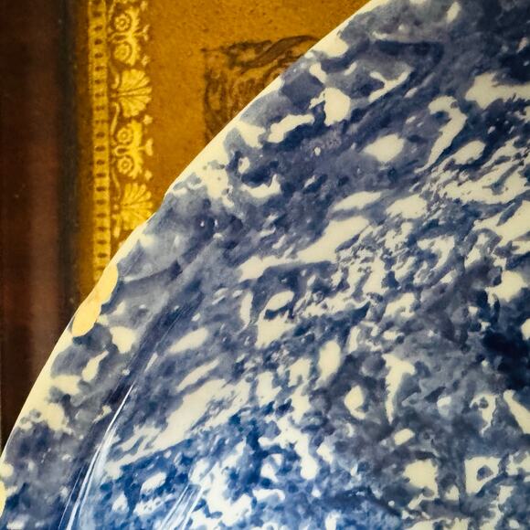 VillaWare Classic Hand Painted Made in Italy Blue Large Pasta Serving Bowl VTG - Picture 6 of 8